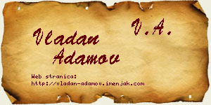 Vladan Adamov vizit kartica